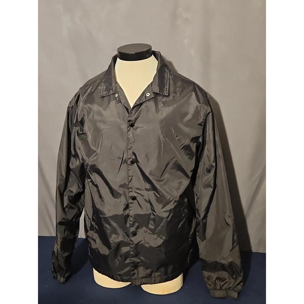 Quiksilver Large Black Windbreaker Jacket Full Zip With Pockets Size Men's Large